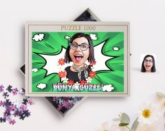 Kişiye Özel Dünya Güzeli Karikatürlü 1000 Parça Profesyonel Puzzle-1