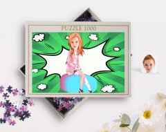 Kişiye Özel Kadın Karikatürlü 1000 Parça Profesyonel Puzzle-32