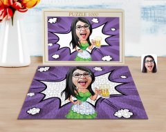 Kişiye Özel Kadın Karikatürlü 1000 Parça Profesyonel Puzzle-30