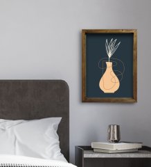 BK Gift Otel Odası Konseptli Doğal Masif Ahşap Çerçeveli Tablo 45x65cm-10