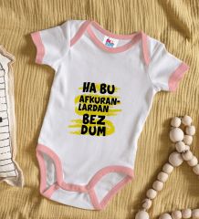 BK Kids Bezdum Tasarımlı Pembe Bebek Body Zıbın-4