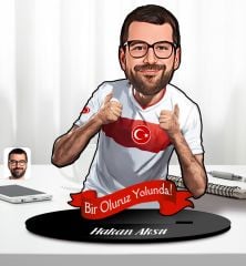 BK Gift Kişiye Özel Bir Oluruz Yolunda Karikatürlü Ahşap Biblo-1, Arkadaşa Hediye, Sevgiliye Hediye,