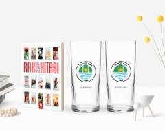 Kişiye Özel Renkli Baskılı Zonguldak Tasarımlı Turistik İkili Rakı Bardağı ve Rakı Cep Kitabı Hediye Seti-1
