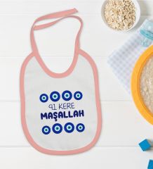 BK Kids Maşallah Tasarımlı Pembe Bebek Mama Önlüğü-2