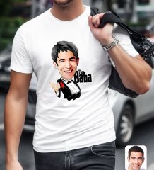 Kişiye Özel Godfather Baba Karikatürlü Beyaz T-Shirt-2