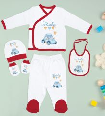 BK Kids Kişiye Özel 10 Parça Kırmızı Hastane Çıkışı Battaniye ve Yastık Hediye Seti, Yeni Doğan Bebek Giyim Hediyesi-28