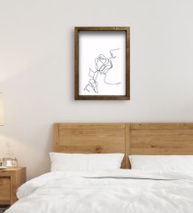 BK Gift Yatak Odası Konseptli Doğal Masif Ahşap Çerçeveli Tablo-36