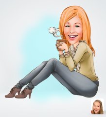 Kişiye Özel Kadın Tasarımlı Dijital Karikatür-102