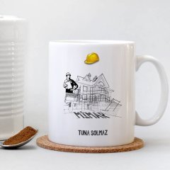 Kişiye Özel Mesleki Mimar Beyaz Kupa Bardak - 2