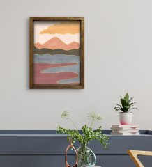 BK Gift Otel Odası Konseptli Doğal Masif Ahşap Çerçeveli Tablo 45x65cm-7