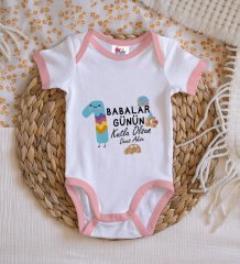 BK Kids Kişiye Özel Pembe Bebek Body Zıbın - Model 29