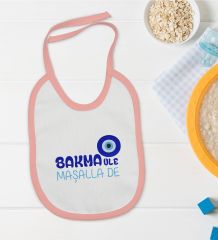 BK Kids Maşalla De Tasarımlı Pembe Bebek Mama Önlüğü-1
