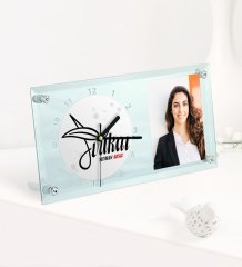 Kişiye Özel Avukat Temalı Masaüstü Cam Saat - 9