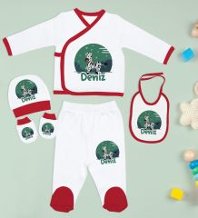 BK Kids Kişiye Özel 10 Parça Kırmızı Hastane Çıkışı Battaniye ve Yastık Hediye Seti, Yeni Doğan Bebek Giyim Hediyesi-26