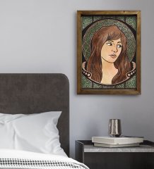 BK Gift Yatak Odası Konseptli Doğal Masif Ahşap Çerçeveli Tablo-34