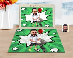 Kişiye Özel Aile Babası Karikatürlü 1000 Parça Profesyonel Puzzle-2