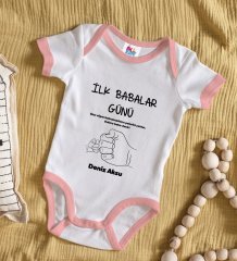BK Kids Kişiye Özel Pembe Bebek Body Zıbın - Model 27