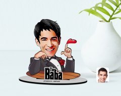 Kişiye Özel Godfather Baba Karikatürlü Ahşap Biblo Model-6