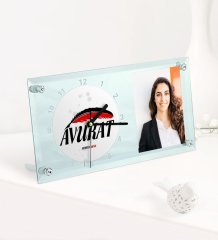 Kişiye Özel Avukat Temalı Masaüstü Cam Saat - 7