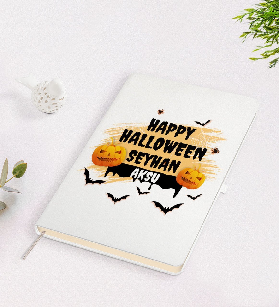 Kişiye Özel Happy Halloween Tasarımlı Beyaz Defter-16