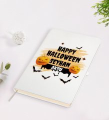 Kişiye Özel Happy Halloween Tasarımlı Beyaz Defter-16