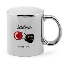 Kişiye Özel Mesleki Üsteğmen Krom Kupa Bardak - 1