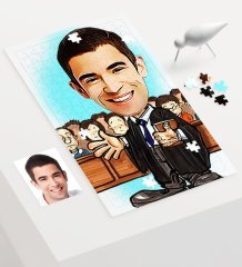 Kişiye Özel Bay Avukat Karikatür 240 Parça A3 Puzzle - 2