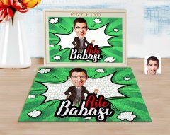 Kişiye Özel Aile Babası Karikatürlü 1000 Parça Profesyonel Puzzle-1