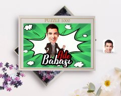 Kişiye Özel Aile Babası Karikatürlü 1000 Parça Profesyonel Puzzle-1