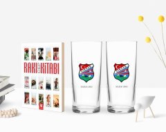 Kişiye Özel Renkli Baskılı Şırnak Tasarımlı Turistik İkili Rakı Bardağı ve Rakı Cep Kitabı Hediye Seti-1