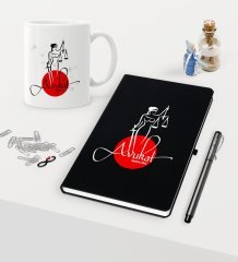 Kişiye Özel Avukat Temalı Siyah Defter Kalem Kupa Seti - 11