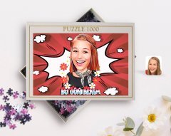 Kişiye Özel 8 Mart Bugün Benim Karikatürlü 1000 Parça Profesyonel Puzzle-1