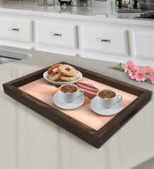 BK Gift Cupcake Tasarımlı Doğal Ahşap Tepsi-1