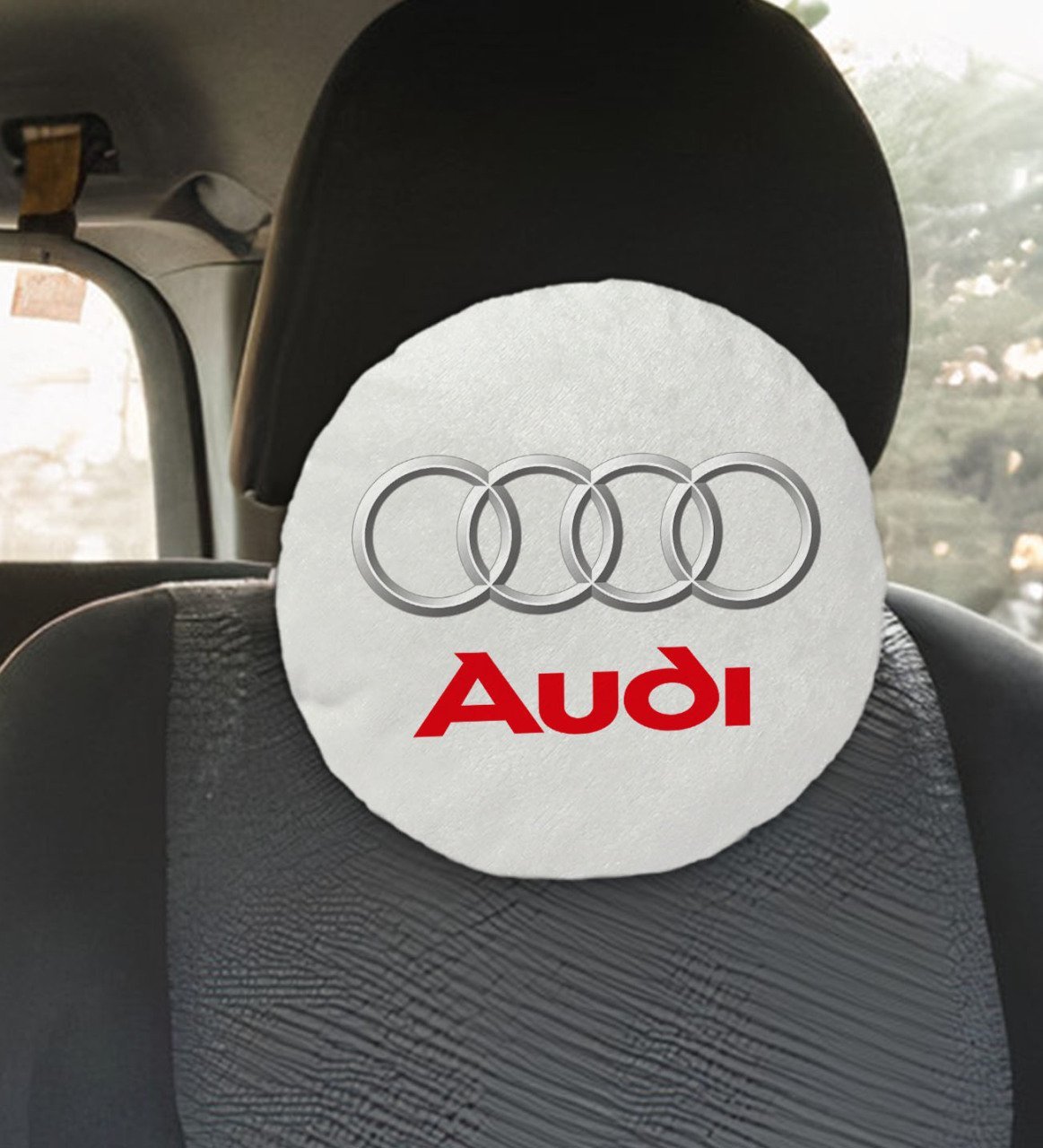 BK Gift Audi Tasarımlı Yuvarlak Araç Koltuk Yastığı-2