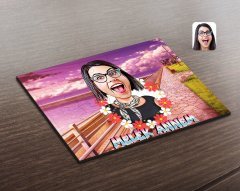 Kişiye Özel Melek Annem Karikatürlü Ahşap Puzzle-1