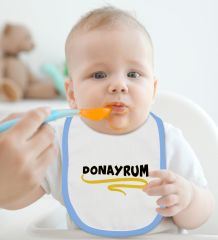 BK Kids Donayrum Tasarımlı Mavi Bebek Body Zıbın ve Mama Önlüğü Hediye Seti-1