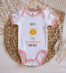 BK Kids Kişiye Özel Pembe Bebek Body Zıbın - Model 25