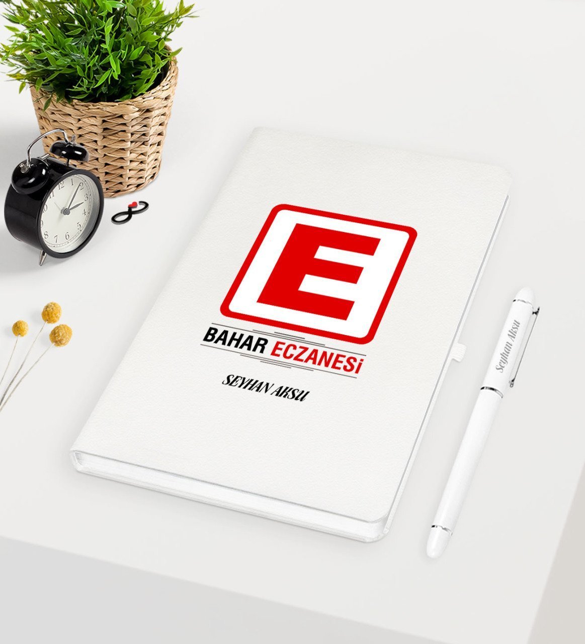 Kişiye Özel Eczane Beyaz Defter Kalem Seti-1