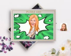Kişiye Özel Kadın Karikatürlü 1000 Parça Profesyonel Puzzle-11