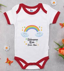 BK Kids Kişiye Özel Babasının Kızı Tasarımlı Kırmızı Bebek Body Zıbın-1