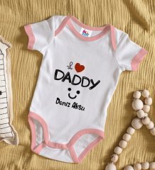BK Kids Kişiye Özel Pembe Bebek Body Zıbın - Model 24