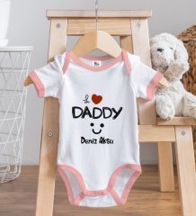 BK Kids Kişiye Özel Pembe Bebek Body Zıbın - Model 24