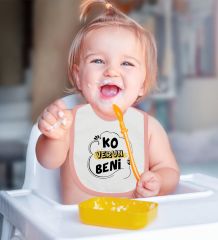 BK Kids Ko Verun Beni Tasarımlı Pembe Bebek Mama Önlüğü-1