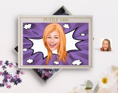 Kişiye Özel Kadın Yüz Karikatürlü 1000 Parça Profesyonel Puzzle-1