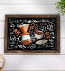 BK Gift Coffee Tasarımlı Doğal Ahşap Tepsi-3