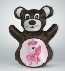 BK Gift Unicorn Tasarımlı Kahverengi Ayıcık Yastık-3