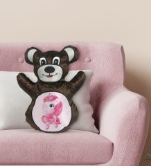BK Gift Unicorn Tasarımlı Kahverengi Ayıcık Yastık-3