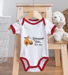 BK Kids Kişiye Özel Babasının Balı Tasarımlı Kırmızı Bebek Body Zıbın-1
