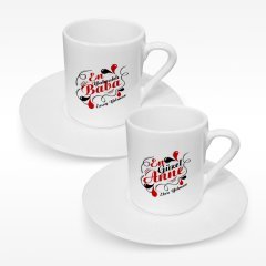 Kişiye Özel İkili Anne & Baba Türk Kahvesi Fincanı Takımı - 4