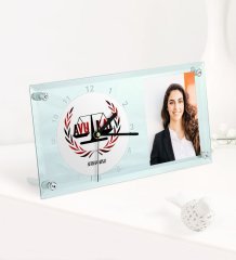 Kişiye Özel Avukat Temalı Masaüstü Cam Saat - 2